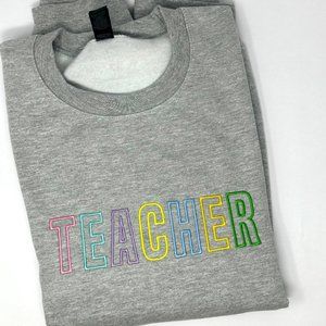 Embroidered Teacher Sweatshirt